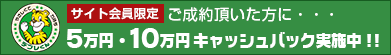 サイト会員限定 ご契約頂いた方に・・・5万円・10万円キャッシュバック実施中!!